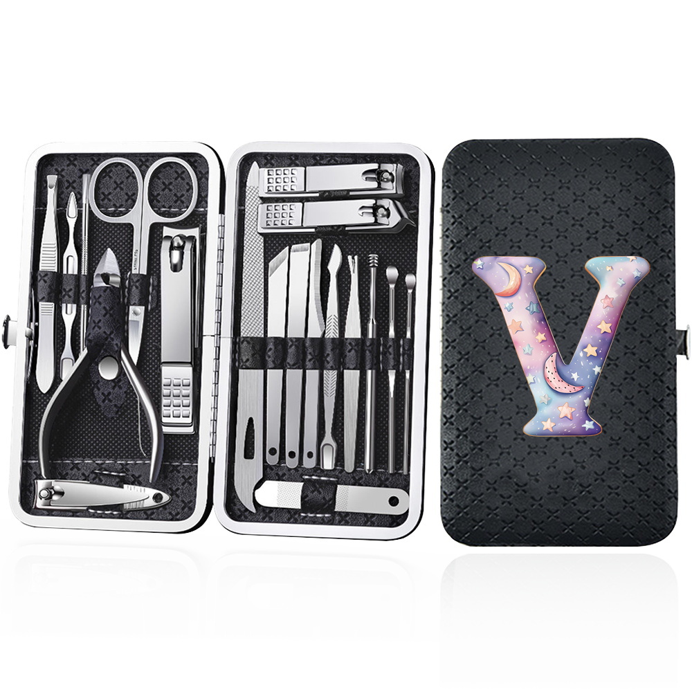19pcs Portable Nail Clipper Set with Storage Box