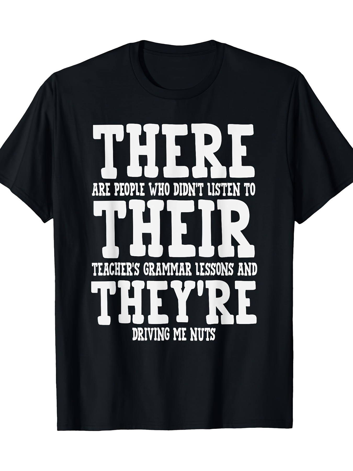 humorous   their theyre t shirt cotton   with white text grammar lesson design casual crew neck   wear adult size grammar lesson shirt humorous tshirt cotton blend shirt plus size 0