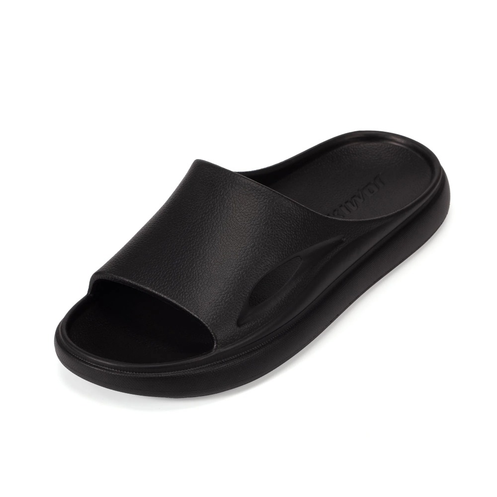 Image of Men's Summer Slippers With A Textured Design, Soft And Bouncy Eva Cushioning For Cloud-like , Featuring Perforated And Non-slip Soles, Ideal For Home Use