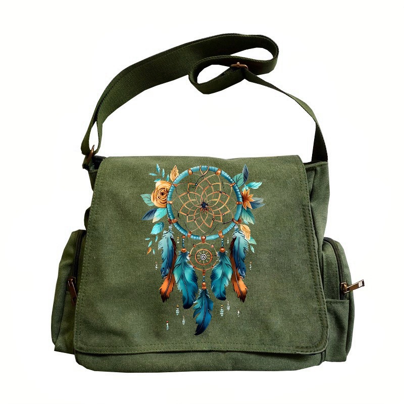 TEMU A Large-capacity Shoulder Bag, Featuring A Vintage Flap Tote Crossbody Design, With Bohemian Floral Prints, And Travel, Making It An Gift For