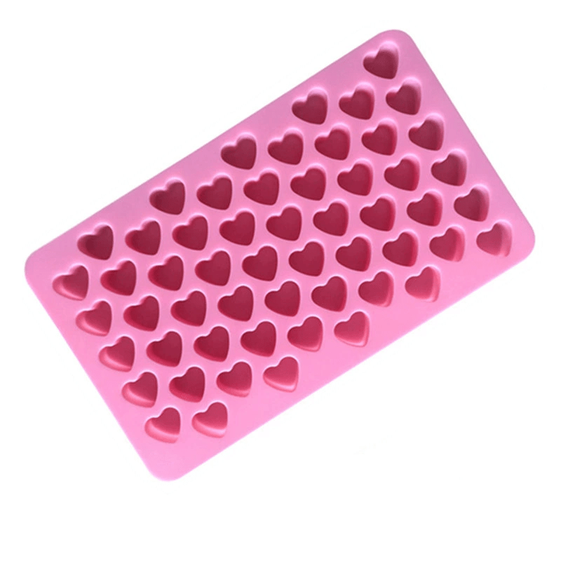 Image of 1pc For 55 Grids Small Heart Food Silicone Wax Sealing Mold Mini Heart Silicone Mold Cake Molds, Baking Molds, Chocolate Molds, Ice Cube Tray Molds