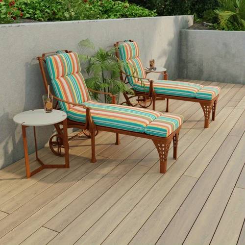 72 x 22 kodi cornhusk multicolor stripe rectangular outdoor chaise lounge cushion with ties and hanger loop