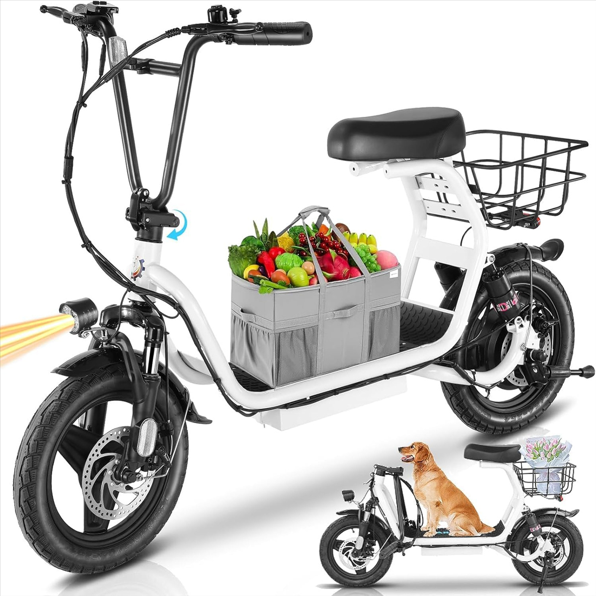 Caroma 750W Adults Electric Scooter - 20 MPH High-Speed, 25 Mile Range, Heavy-Duty Commuter E-Scooter with Dual Suspension, Foldable frame & Seat, 48V Lithium Battery, Dual Brake System (Regenerative & Mechanical), 14" Tire - Ideal for City, Office, and Long Rides - Compatible with US Outlet (110V/220V), City Transportation, Sturdy Frame Construction - Image 10