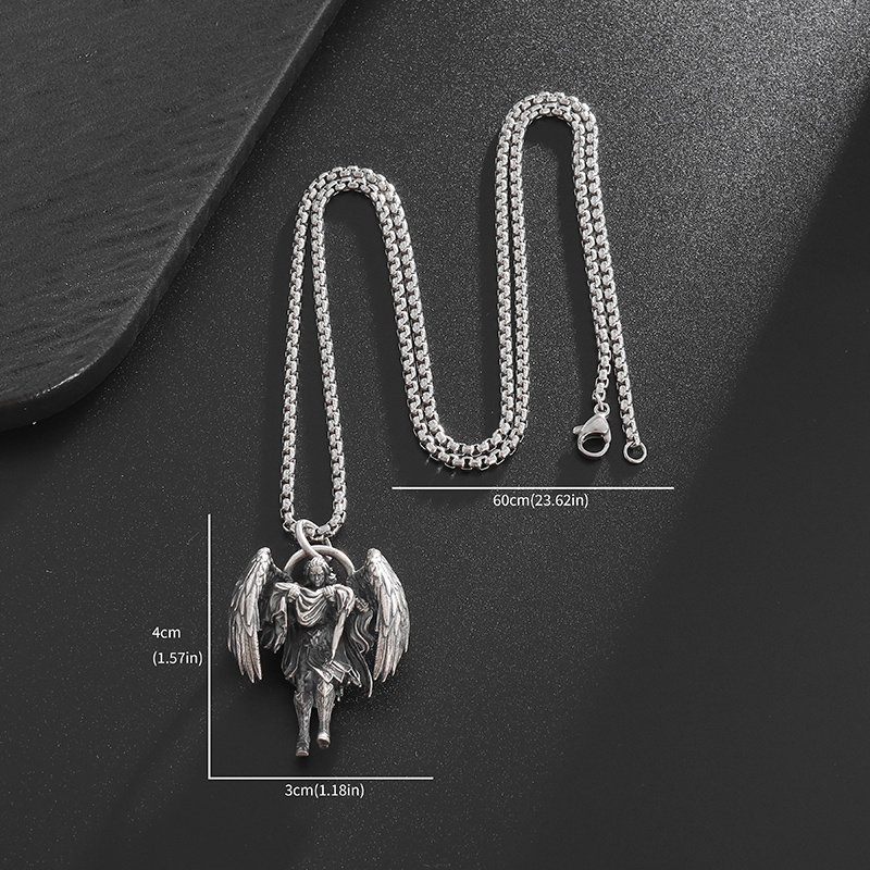 Redemption Angel Necklace with Gothic Wing Pendant