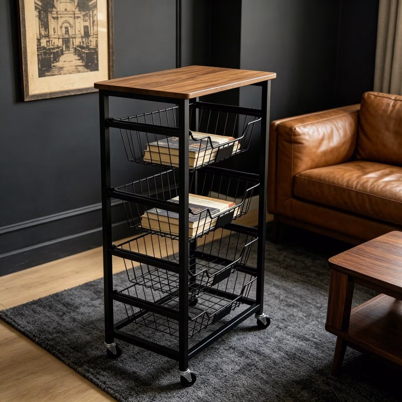 Rolling Cleaning Storage Cart with Inner Small Buc...