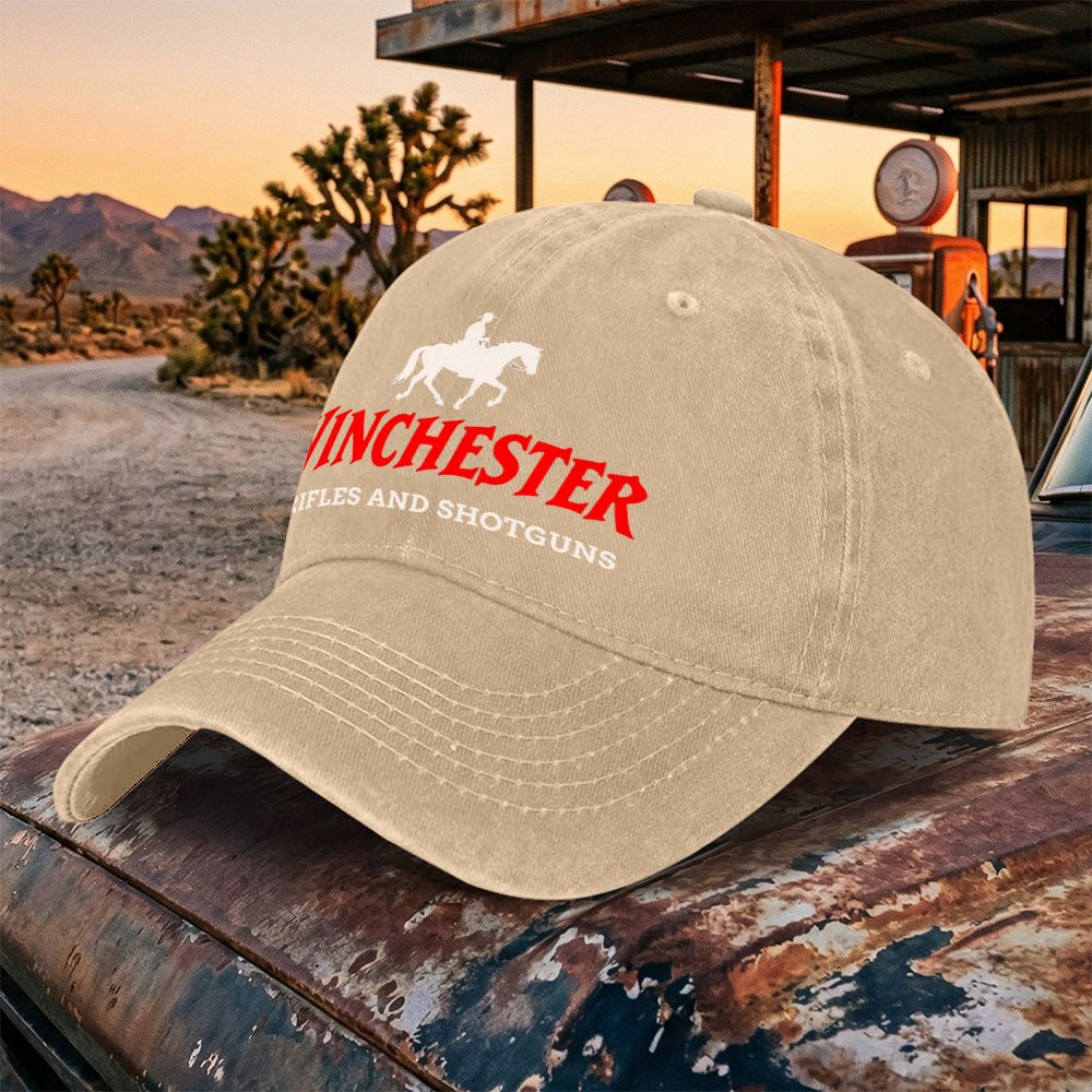 TEMU 1pc Washed Baseball - Winchester Men's Essential Travel Baseball - Women's Fashion Item For Daily Wear - Vintage Print Duckbill - Trendy And -