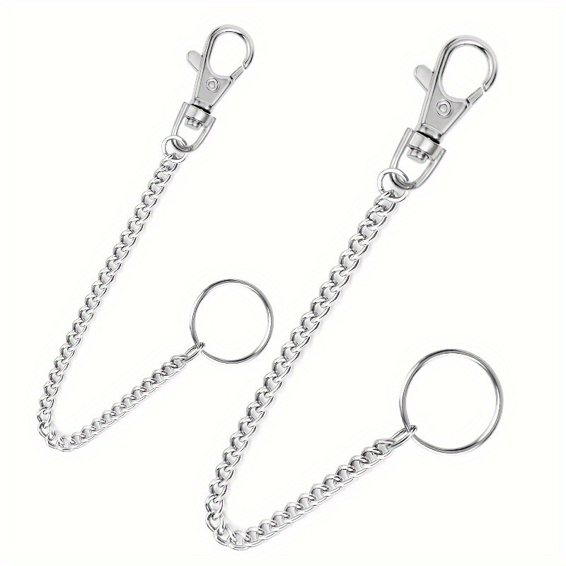 E-shop 2er-Set Mode Gürtelkette, Geldbörsenkette, Hosenkette, Taschenkette mit Schlüsselanhänger für Hosen, Gürtel, Jeans, Geldbörsen und Schlüssel
