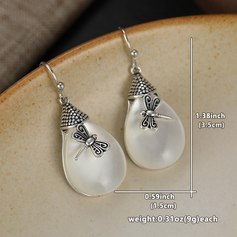 Literary Vintage Dragonfly Dangle Earrings for Women
