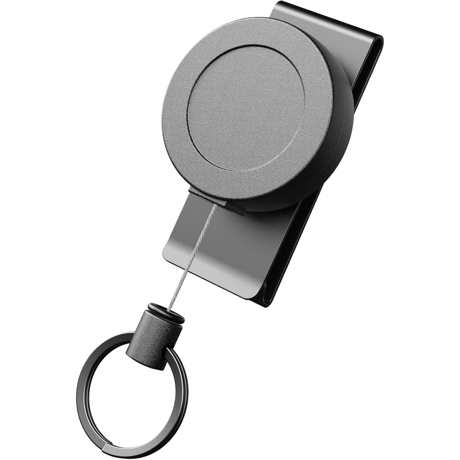 TEMU Llavero retráctil de resistencia con clip para cinturón, paquete de 1, extensor de llavero retráctil de 360° de resistencia