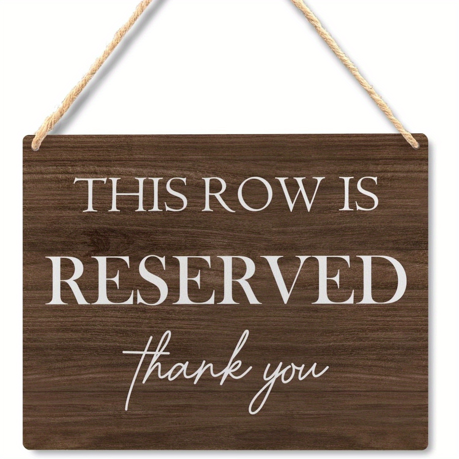 TEMU 2d Flat, 2d Flat Wedding Reserved Seating Sign - Wooden Hanging Chair Plaque, Rustic Style Decoration, Size 7.87x5.3 Inches, 2d Flat Design, 2d