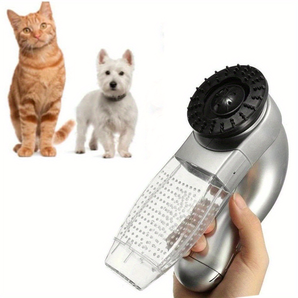 TEMU Pet Hair Remover Device, Multifunctional Grooming Vacuum Brush System Automatic Collect Clean For Pets Funiture Clothing