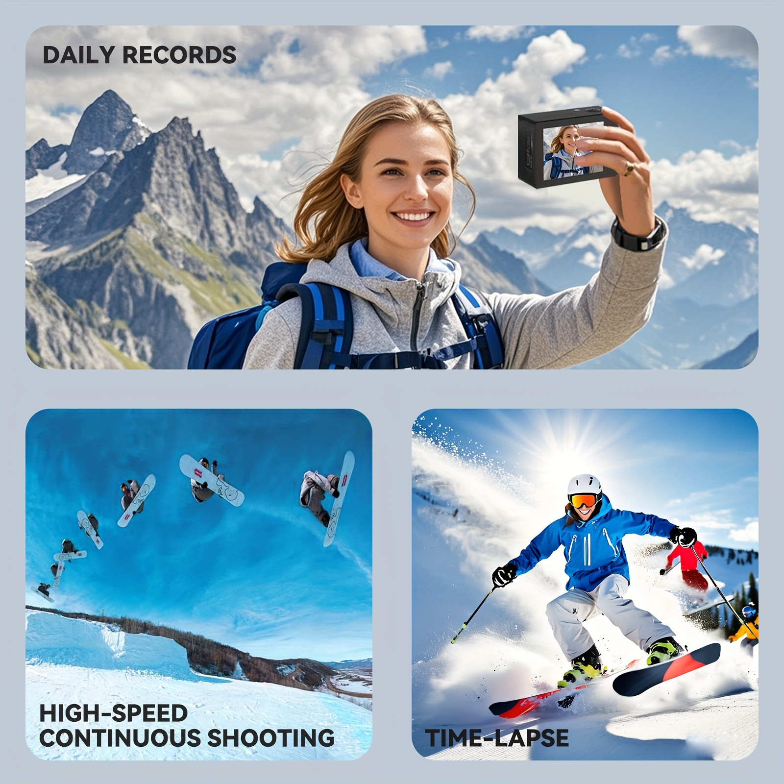 câmera   4k 30fps hd wifi, câmera   portátil à   dágua com ângulo ultra largo,   e acessórios de kit, presente de   de graças e   detalhes 1