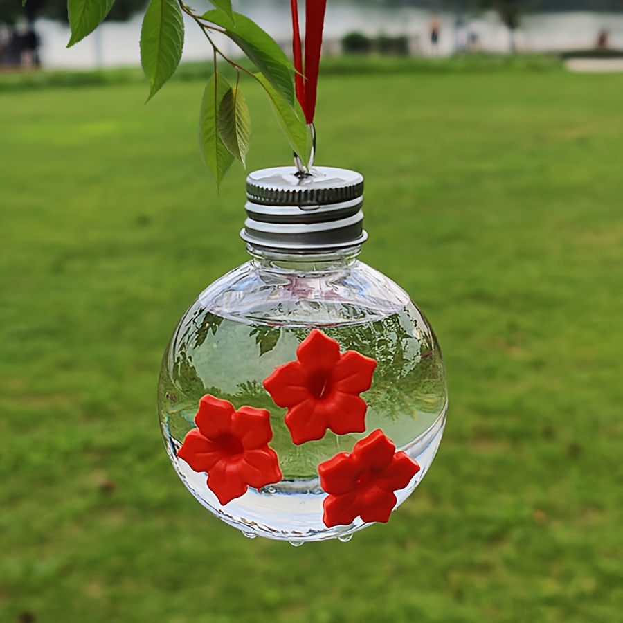 Temu – TEMU Hummingbird Feeder, Green Glass Hummingbird Feeders For Outdoors Hanging, 5 Simulation Flowers Feeding Ports, 23 Ounces, Rustproof, Leakproof,