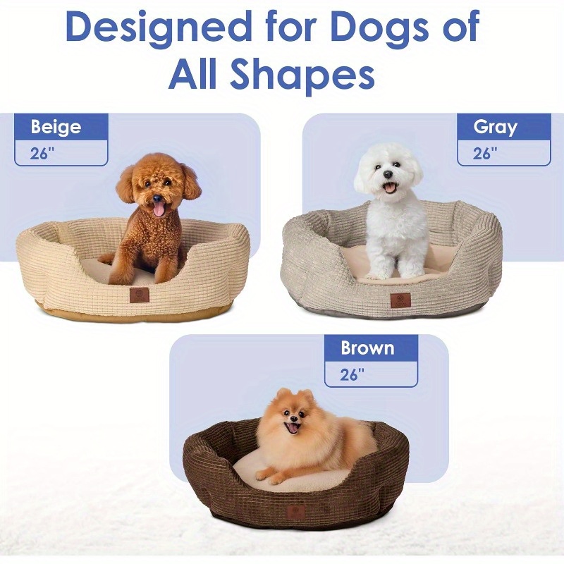 26 clamshell cuddler dog bed for medium large dogs plush popcorn texture non slip bottom machine washable   support durable polyester pet bed for hardwood tile floors extra large dog bed   filling indoor pets Product details 5