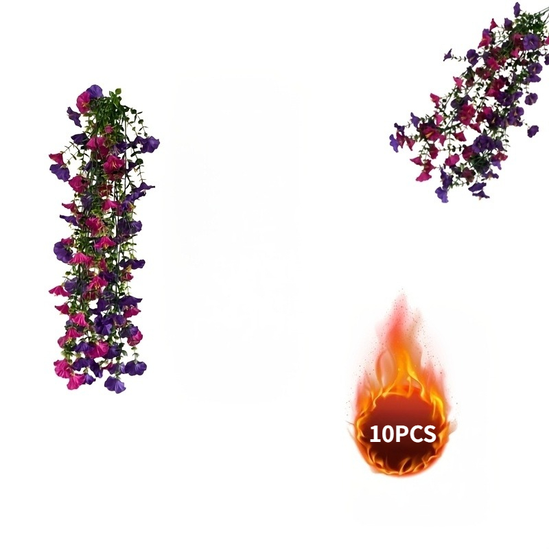 TEMU [decorative Wisteria] 10pcs New Simulation Hanging Decorative Wisteria, Purple And Pink Dual-tone Combination, Suitable For Home Indoor Outdoor