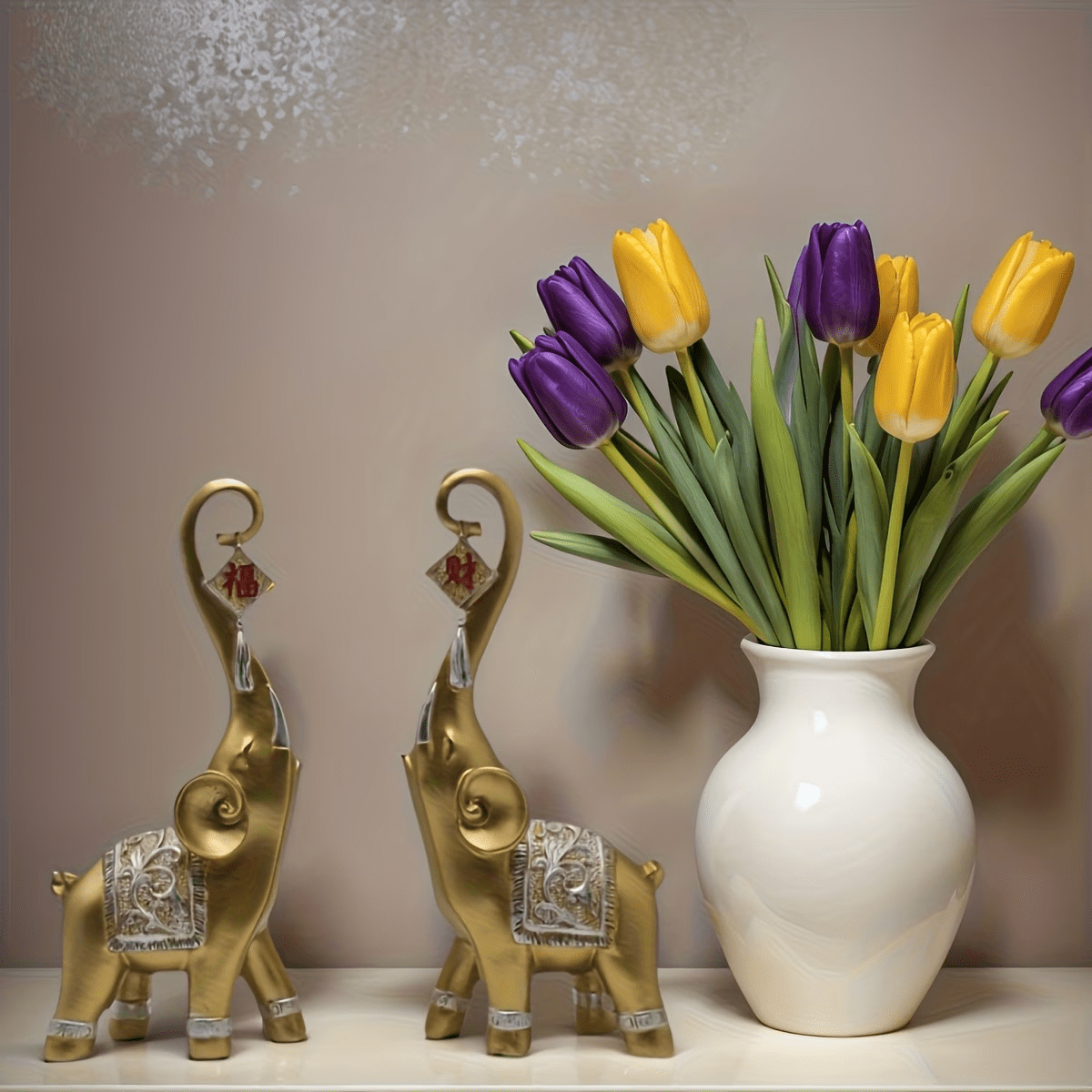 TEMU 1 Set Creative Elephant Sculpture Ornament, Elephant-shaped Resin Figurine, Suitable For Gift, Living Room/entryway/tv Cabinet Decoration