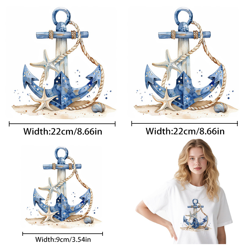 TEMU 3 pezzi di adesivi termoadesivi ad definizione a tema con e marine, toppe termoadesive, facili da , adesione perfetta, resistenza al strappo,