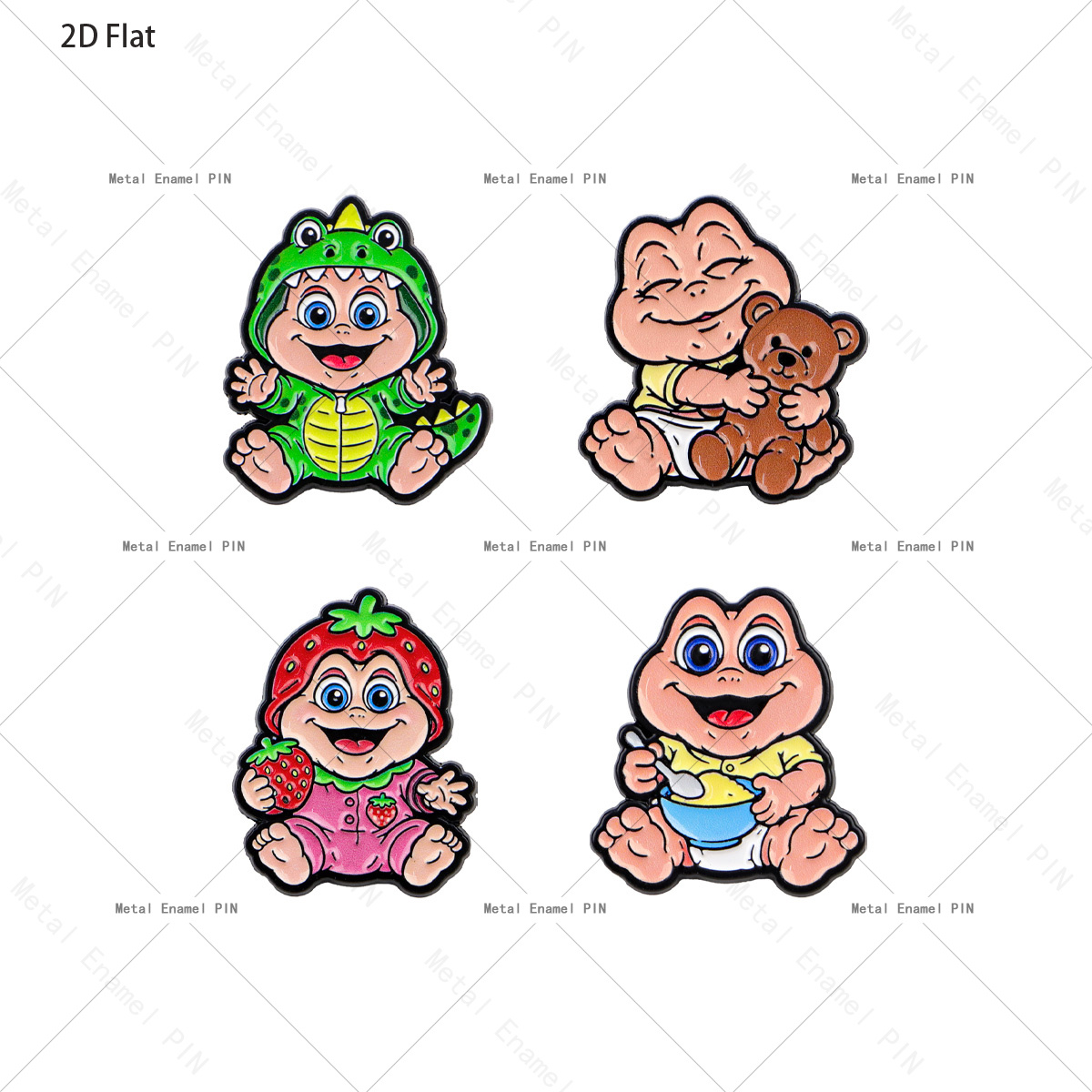 TEMU 2d Flat, 2d Flat 4pcs/set Cute Cartoon Dinosaur Lapel Pin Enamel Pins And Brooches Badge Pins For Backpacks Bags Backpack Cool Decoration Friend