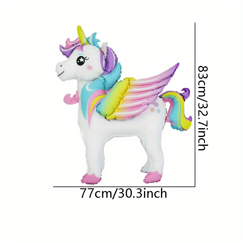 Image of 1pc 33-inch Standing Unicorn Balloon, Birthday Party Atmosphere Decoration, Gift Prop, Indoor And Outdoor Room Decor, For Halloween, Christmas