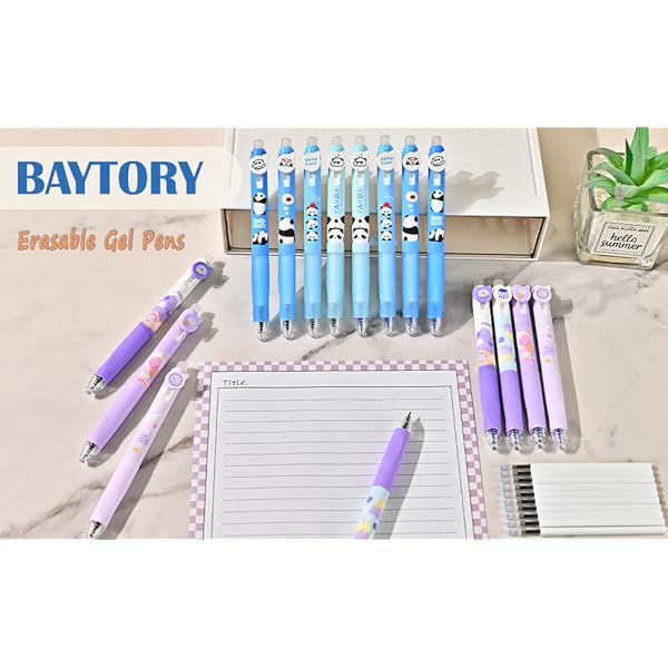 18pcs erasable gel pens, 4pcs blue & 4pcs black ink pens & 10pcs black refills, cute retractable pen with eraser, 0. 5mm fine point, for   puzzles ( blue), ink gel pens, cute pens bulk, pen, needle tip pens, fancy pen Product details 0