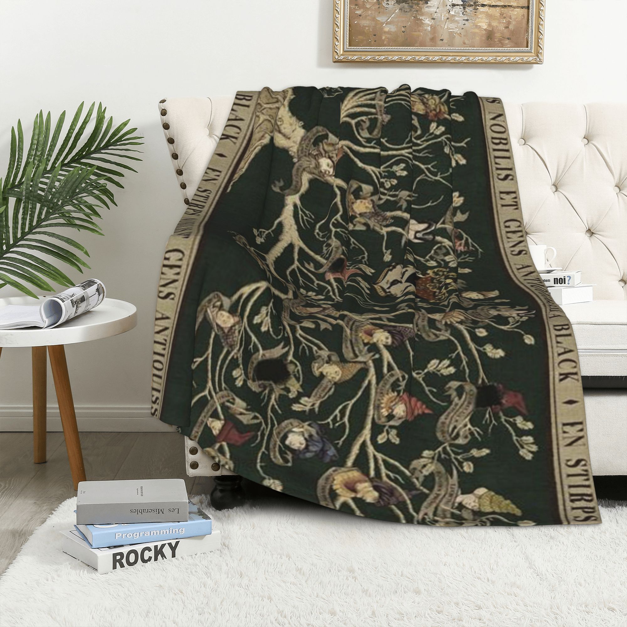 

Family Tree Print Flannel Throw Blanket - Soft, Cozy & Lightweight For Office , Relax, - Perfect Gift For Christmas, Holidays & Birthdays