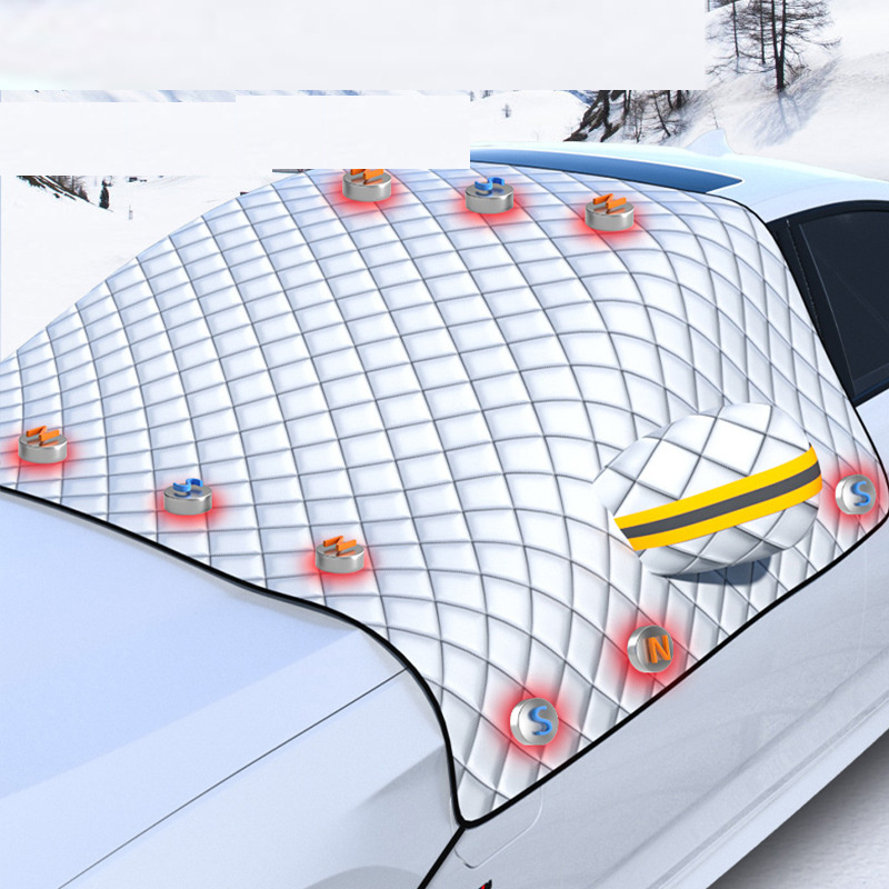 TEMU Snow Cover, Anti-snow And , 12 Magnets For Front Windshield Snow Cover, Snow Cover For , Thickened Oxford Cloth Snow Cover Front Windshield Snow