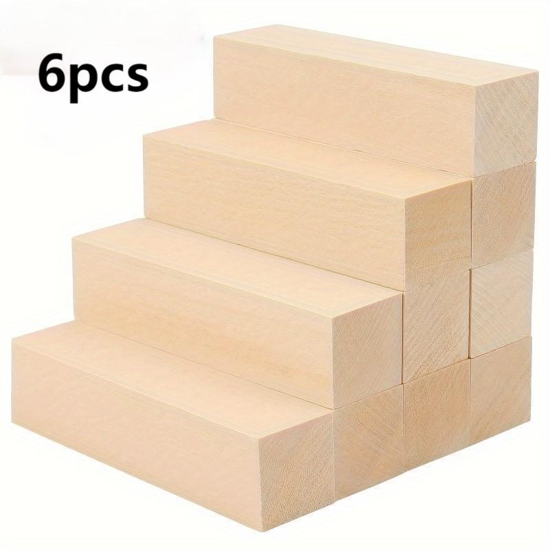 Image of 6pcs Basswood Carving Blocks Wood Whittling Blocks For Carving And Whittling, Beginner To