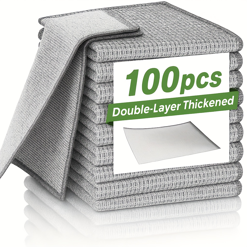 100pcs Wire Dishcloths, Extra-large Mesh Scrubbing Pads, Scratch-free& Reusable Cleaning Cloths For Kitchen Dishes, Pots, Pans, Sink& Stove1