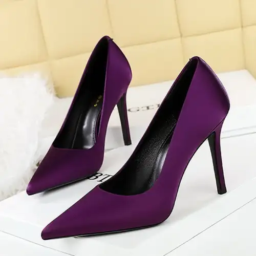 womens dark purple dress shoes PURPLE Sequins 5"Stiletto High Heel 1.5"Platform Shoes WOMEN Size 5.5