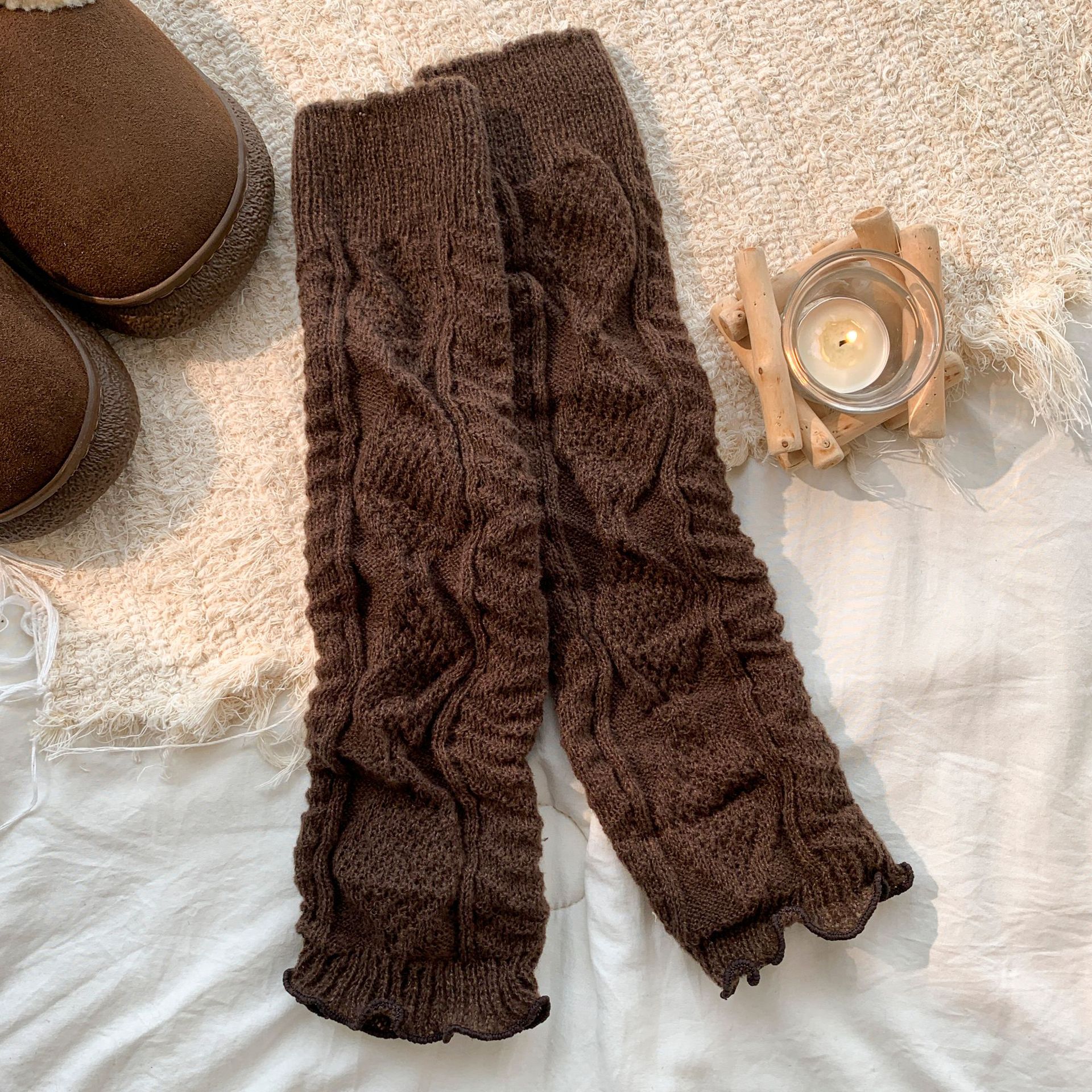 TEMU 1 Pair Vintage Sock Sleeves, Y2k Sweet Girly Autumn/-style Long Slouchy Sock Sleeves, Suitable For Pairing With Pantyhose, Yoga Pants, And Short