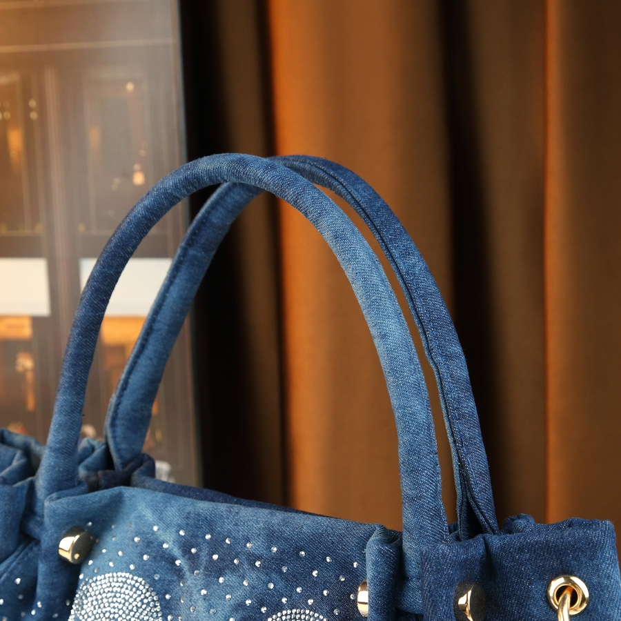 Denim Tote Bag full length shot on model