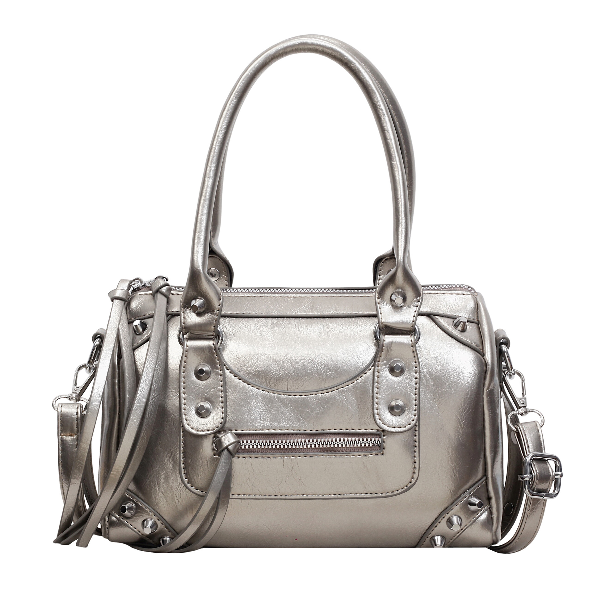 Image of 2026 Spring New Motorcycle Style Women's Handbag, High-end Boston Pillow Bag, Women's Commuting Bag