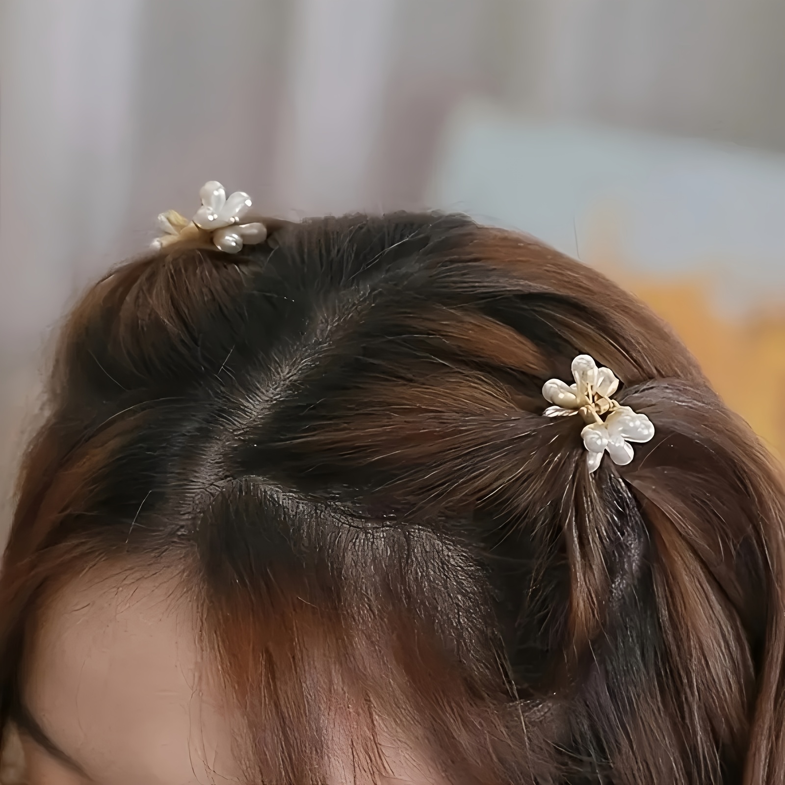 Image of Floral Hair Clips- Cute Side Bangs Additions For Women, Versatile For , 2pcs Set, Fresh And Easy Style
