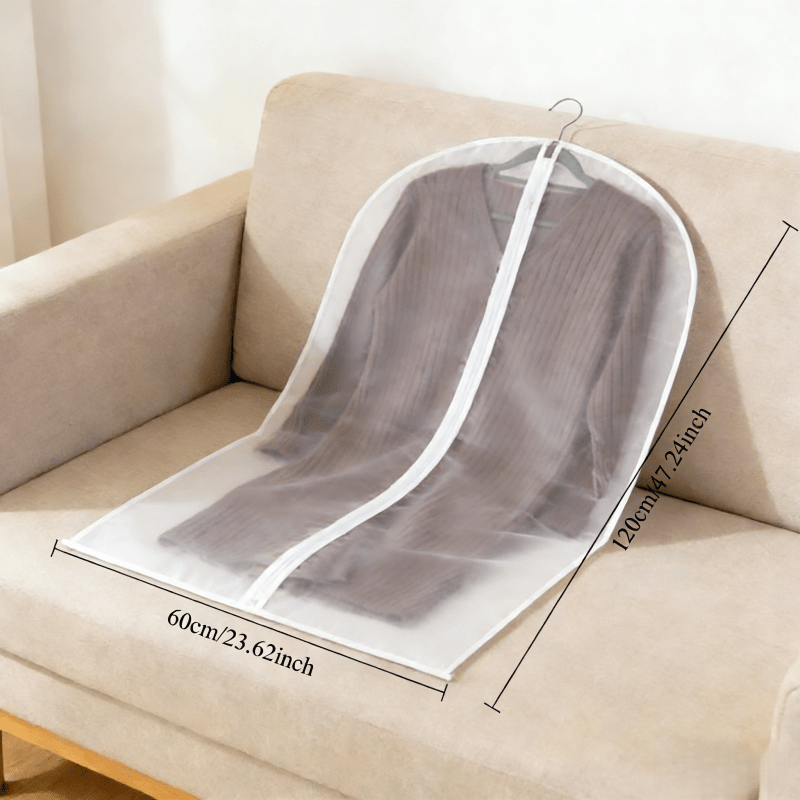 E-shop 10 Stück oder 1 Stück verdickte, transparente Kleiderbeutel mit vollständigem Reißverschluss - Geeignet für Anzüge, Hochzeitskleider, Reisen und