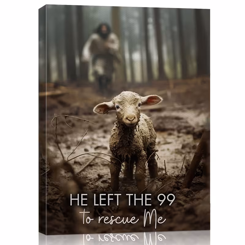 2d flat 2d flat 1pc canvas art with a wooden frame depicting a man and a conveying a christian message for he to suitable for decorating living rooms and bedrooms 0