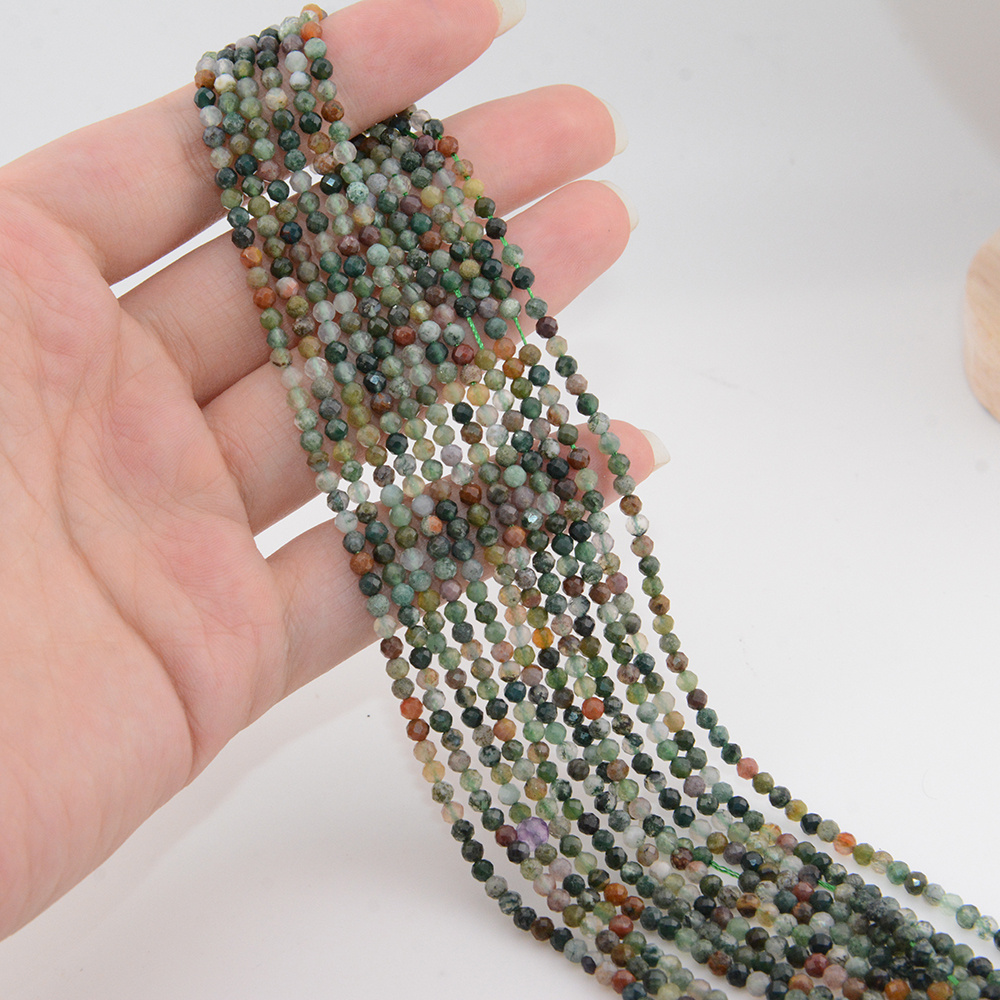 TEMU Tachuelas de 88/115/155 piezas, cuentas redondas facetadas de de natural de 2 mm, 3 mm, 4 mm para hacer joyería, accesorios de collar y pulsera