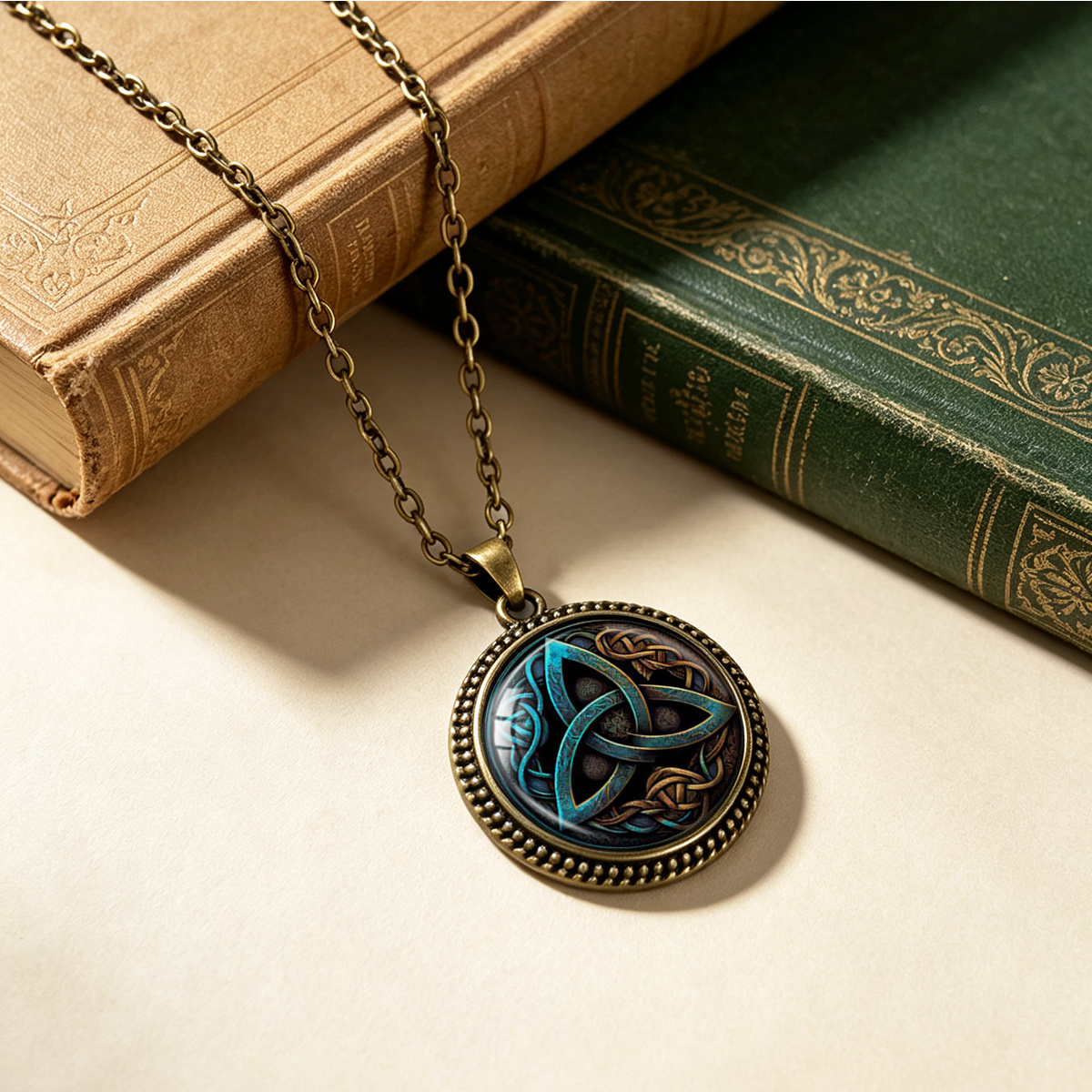 Distressed Celtic Triquetra Knot Totem Necklace