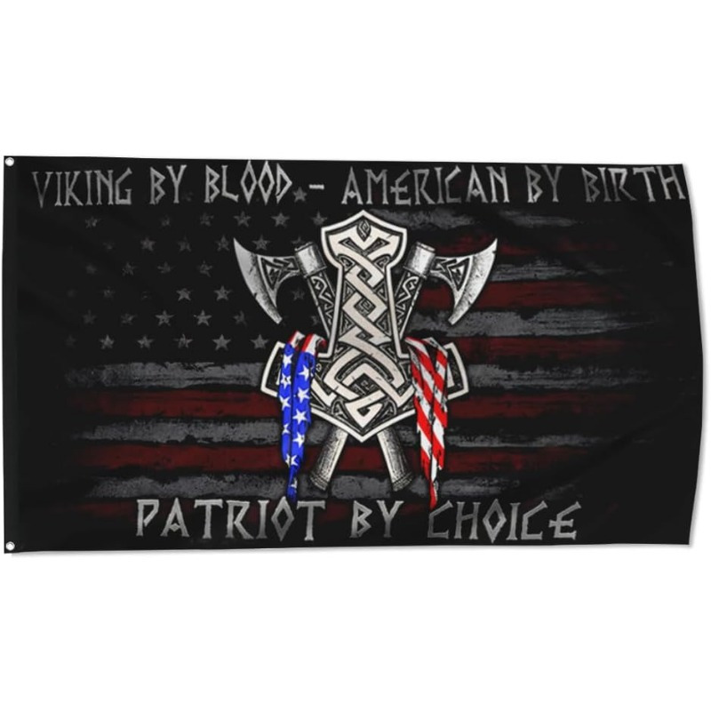 

By Blood Patriotic Flag - Uv Fade Resistant, Double-stitched 150d Polyester, Outdoor Banner, 3x5ft