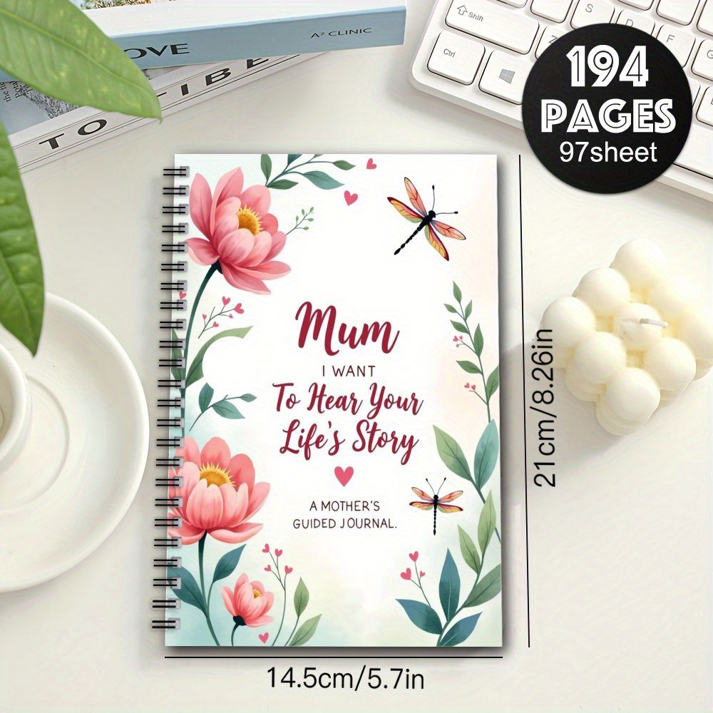 TEMU 1pc Story Loop Notebook Diary, Guided Memory Journal For Mothers, Perfect Gift For Mom, Memory And Wisdom Recording Diary, Journaling Gift |