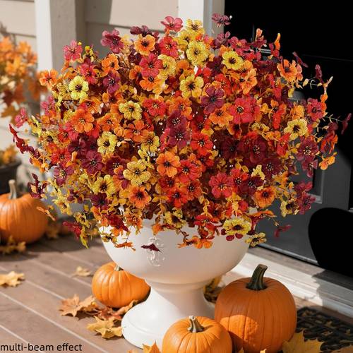 item picture 40 bundles artificial silk daisy flowers uv resistant suitable for outdoors indoors realistic mums bouquets with faux plastic daisies for wedding porch front door garden decor year round arrangements