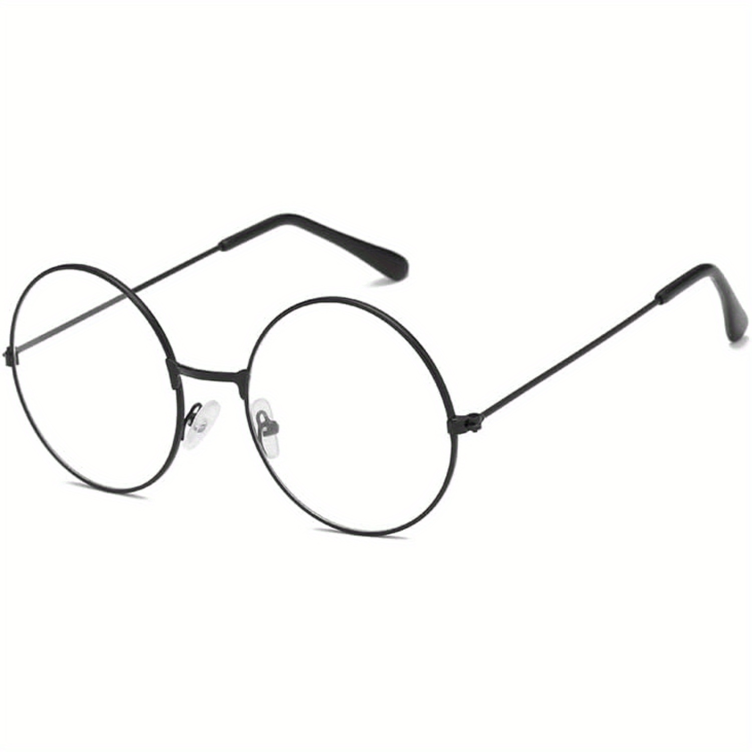 1pc Wizard-themed Round Black Frame Glasses For - Lens Non- Fashion Spectacles With , Perfect For Halloween & Costume Partie