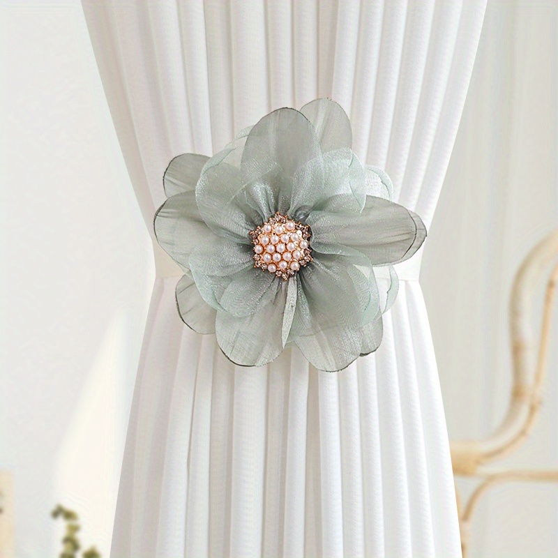 E-shop Magnetischer Vorhangbügel mit 3D-Blumendesign, Magnetischer Vorhanghaken, Vorhangbinder, geeignet für Schlafzimmer, Wohnzimmer,
