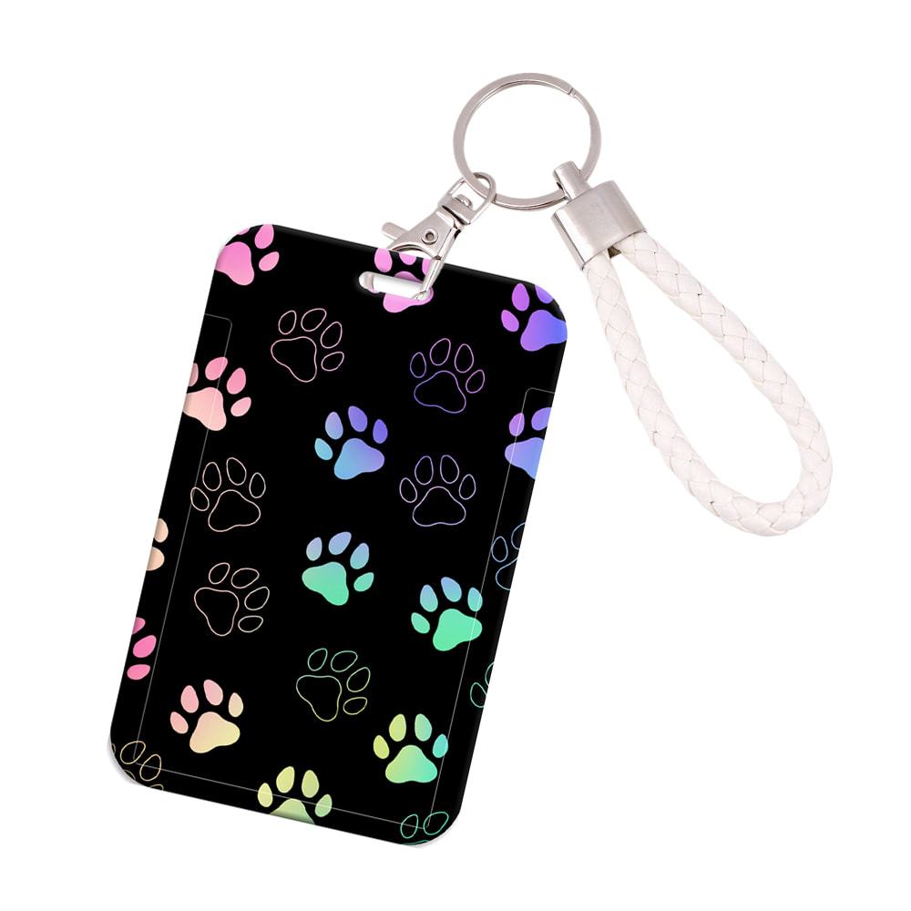TEMU Cute Cat Paw Cartoon Keys Keychain Badge Holder Id Credit Card Used For Bank Cards, Bus Cards, Subway Cards Gifts 1pc