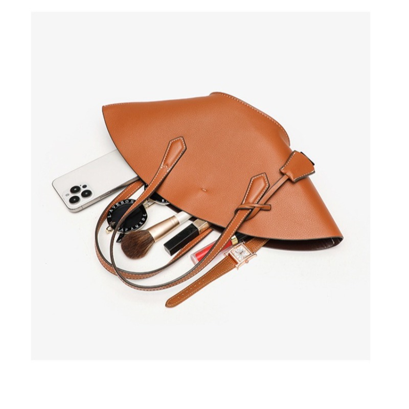 Elegant Deep Brownish-Golden Tote Bag - Non- Fabric Large Capacity Handbag with Golden-Tone Hardware, Convertible Handheld/Shoulder/Crossbody Purse for, Commute, Travel - Rich Mustard-Yellow Color (No Fringe/Tassels)