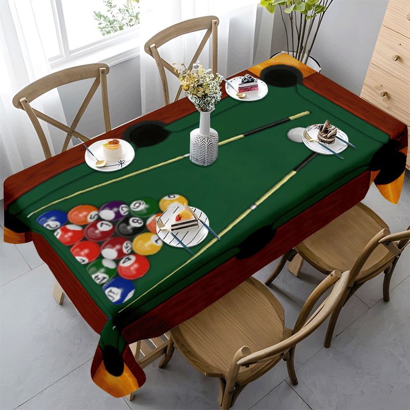 a stylish and attractive pool table with a   felt surface featuring a wooden frame with yellow       pockets at the corners and in   of the long sides and   rack for balls numbers 1 15