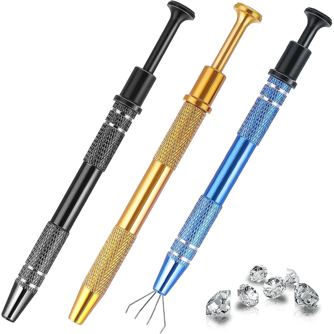 E-shop 3-tlg. professionelles Diamant-Aufnahmewerkzeug-Set, Edelstahl-Schmuck- Edelstein-Aufnahmewerkzeug für Kleinteile, IC-, elektronische Uhren