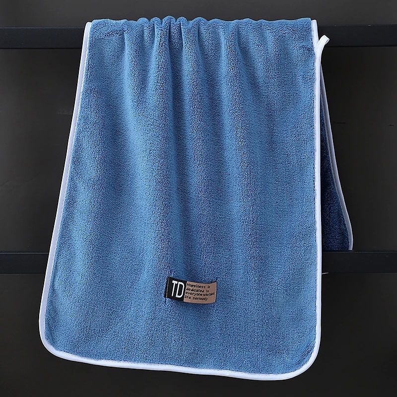 TEMU Quick-drying Absorbent Hotel Towel For Bathroom, Face Hand Towel, Blue, Gray, White - Perfect For Home, Sports, Camping, Bathroom, Hand Towel,