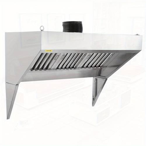7ft commercial exhaust hood for food trucks concession trailers 201 stainless steel rust resistant vent hood with 3 detachable u shaped grid oil filter mesh no electricity needed for kitchen restaurant outdoor cooking kitchen exhaust hood sleek metallic metal fabric