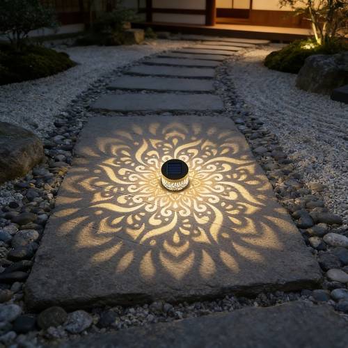 solar lotus design garden ornament yard decoration exterior decor wall solar ornament