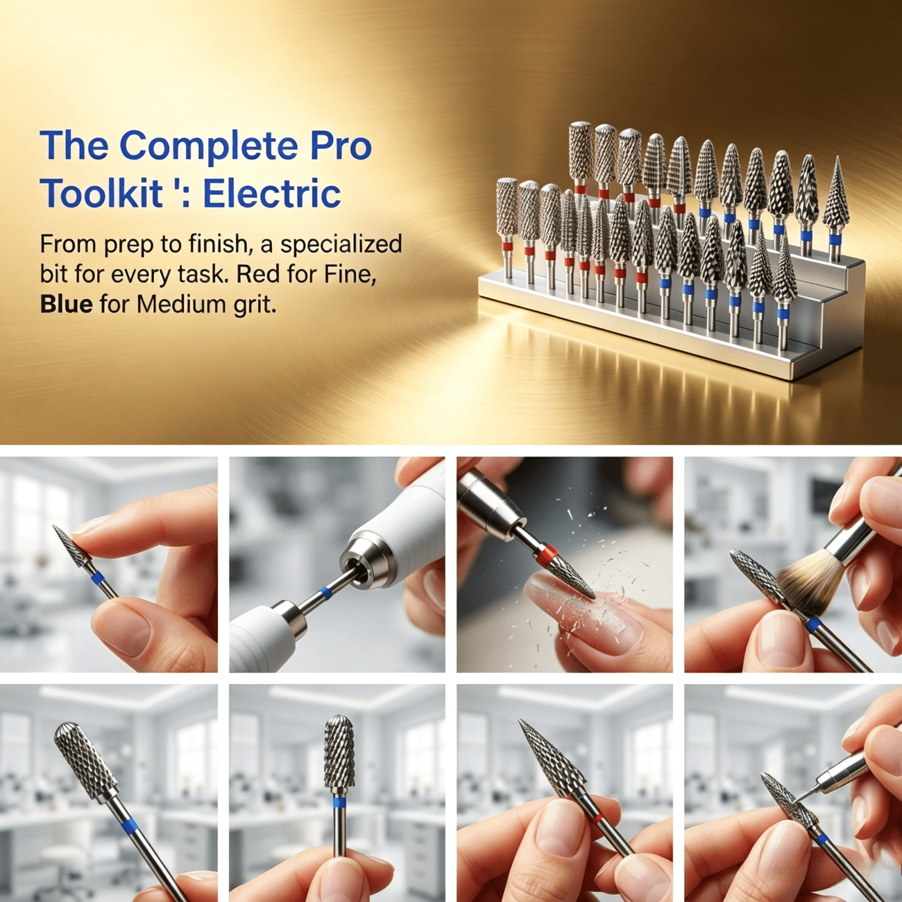 10pcs Multi-Shape Tungsten Carbide Nail Drill Bit Set
